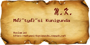 Mátyási Kunigunda névjegykártya